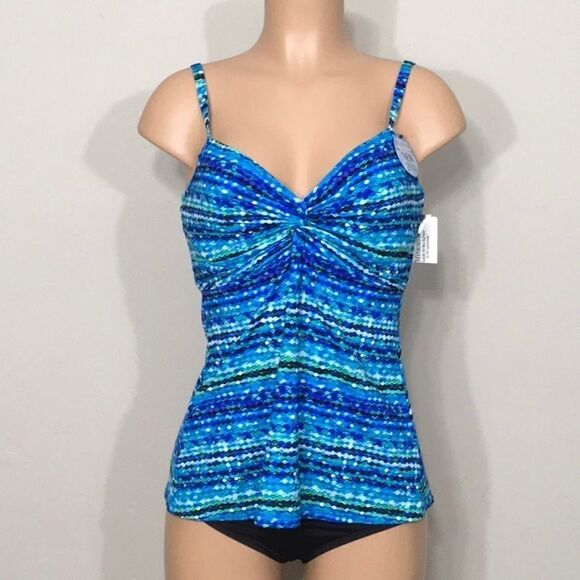 Miraclesuit blue tankini top. 8. NWT - Picture 4 of 9